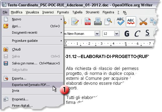 Esporta nel formato PDF...