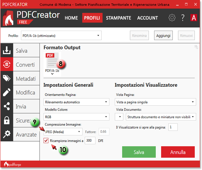 Impostazioni Profilo - PDF - Compressione