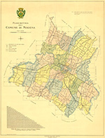 Pianta della città di Modena con indicate le Chiese Parrocchiali e i limiti di parrocchia - 1939